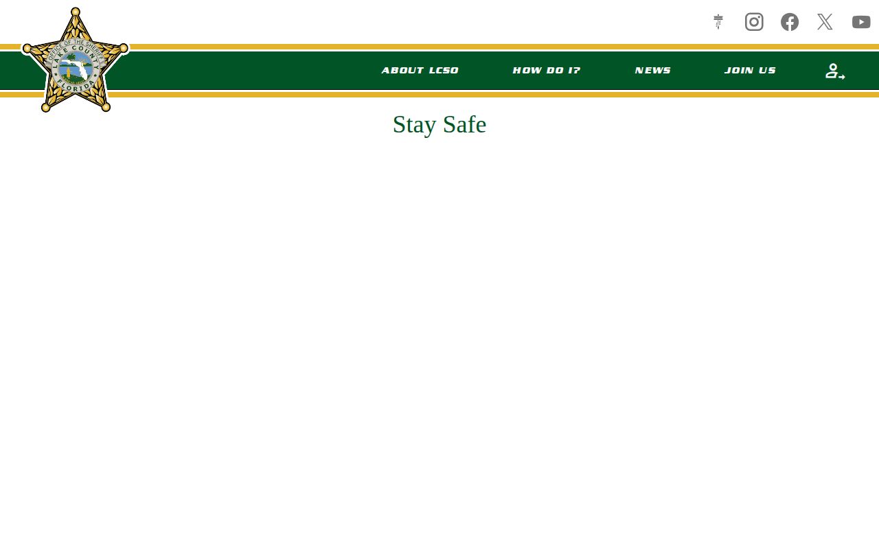 Lake County Sheriff's Office custody and public-safety alert resources